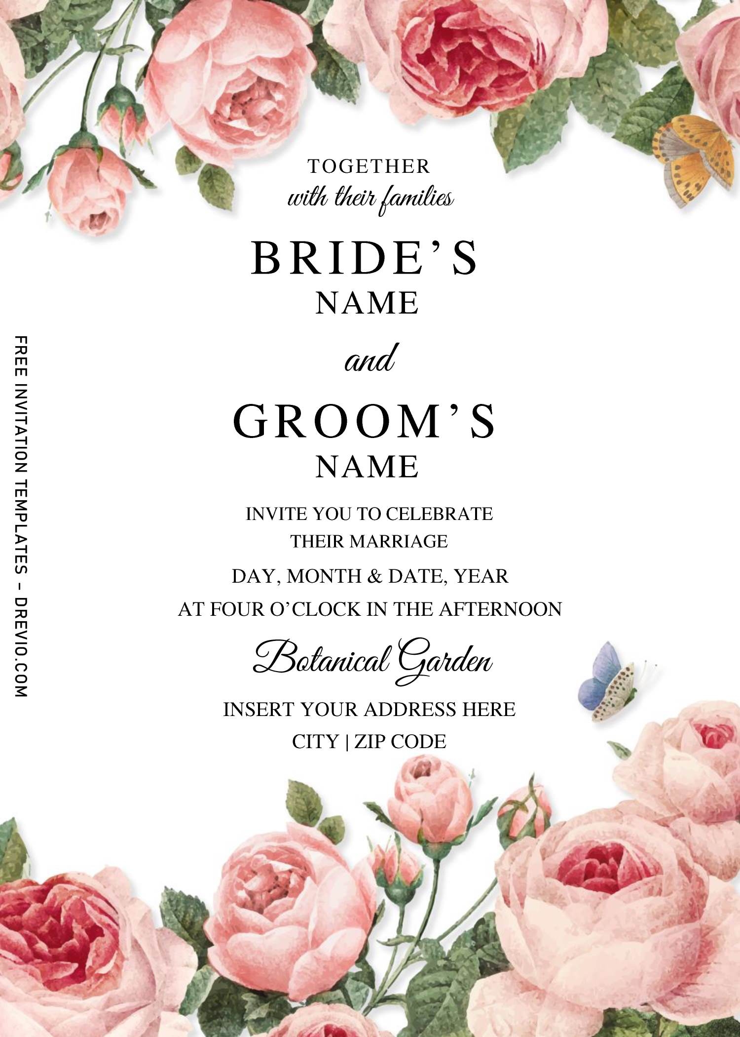 Printable Floral Wedding Invitations