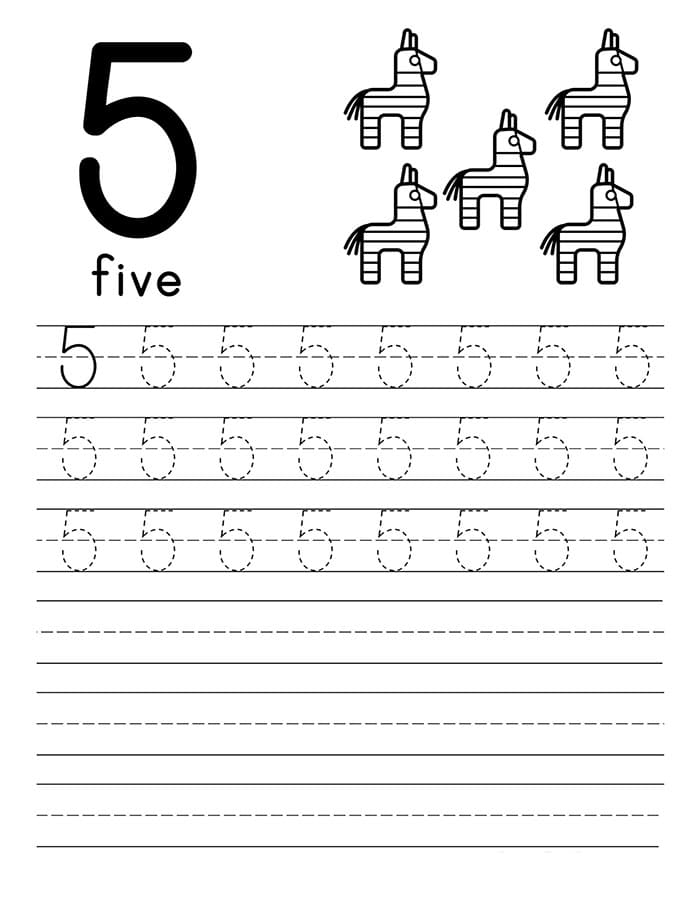 Printable Free Number 5 Tracing Worksheet Free Download And Print For 