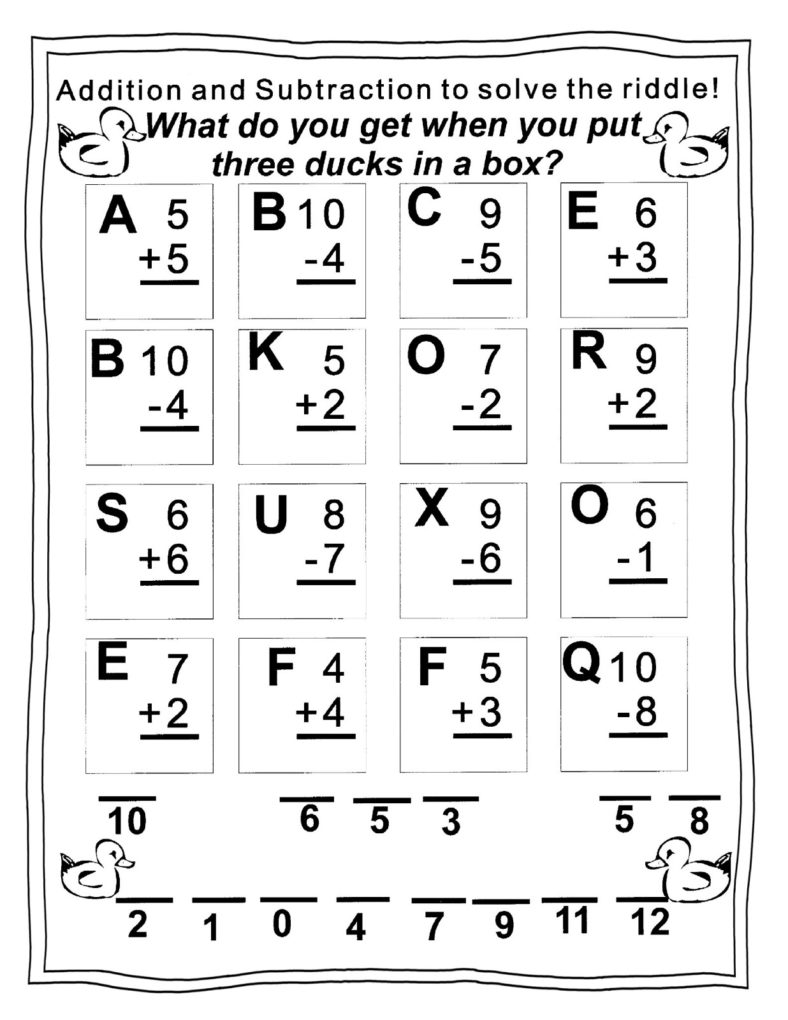 printable worksheets for kids 1st grade