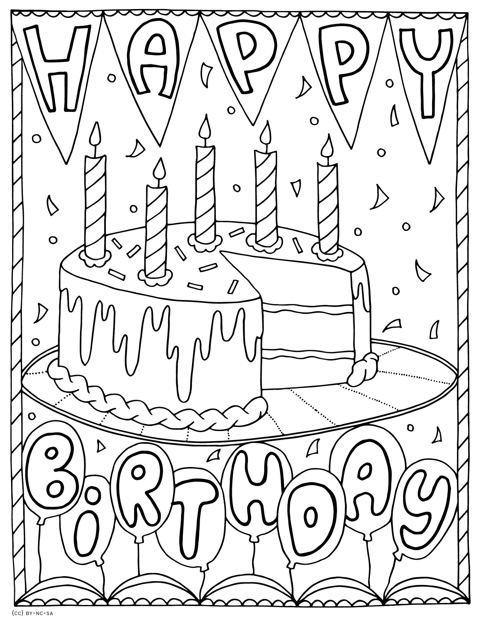 happy birthday color pages free