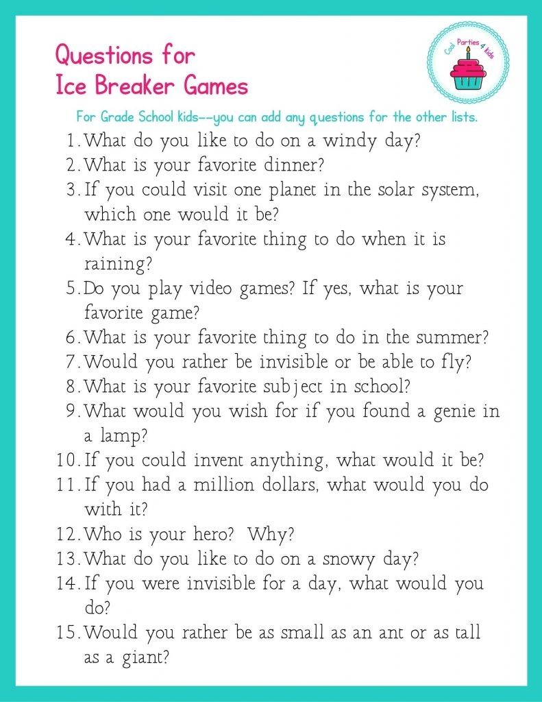 printable ice breaker games for kids