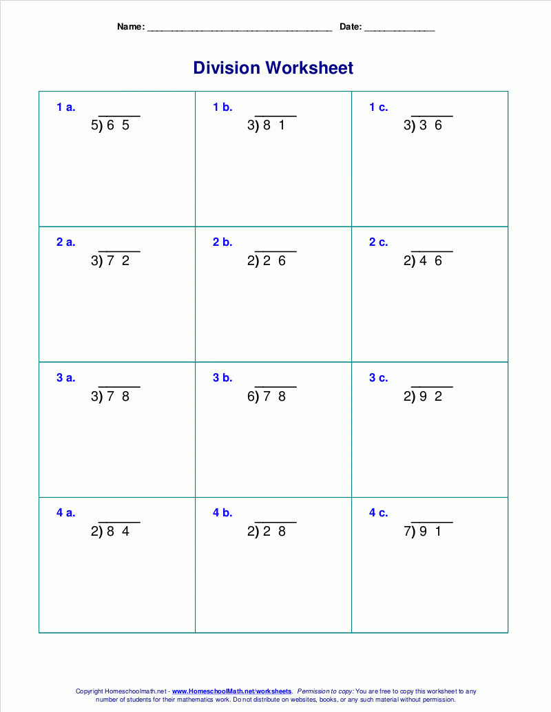 Printable Long Division Worksheets 4th Grade Long Division Worksheets