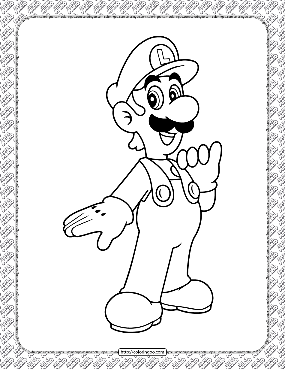 Luigi Coloring Page