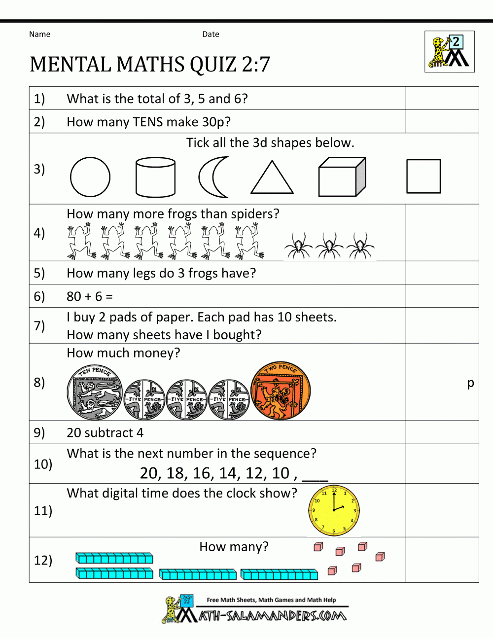 printable maths games year 1