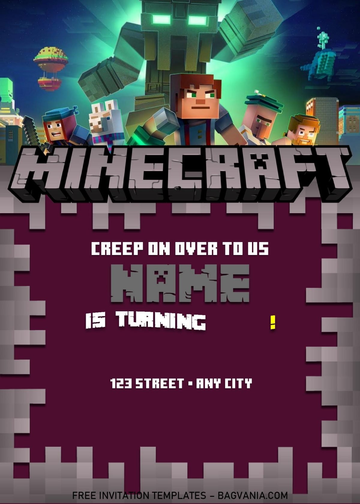 Printable Minecraft Invitations