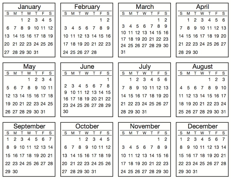 Printable Mini Calendar 2025 Ladan Bailey
