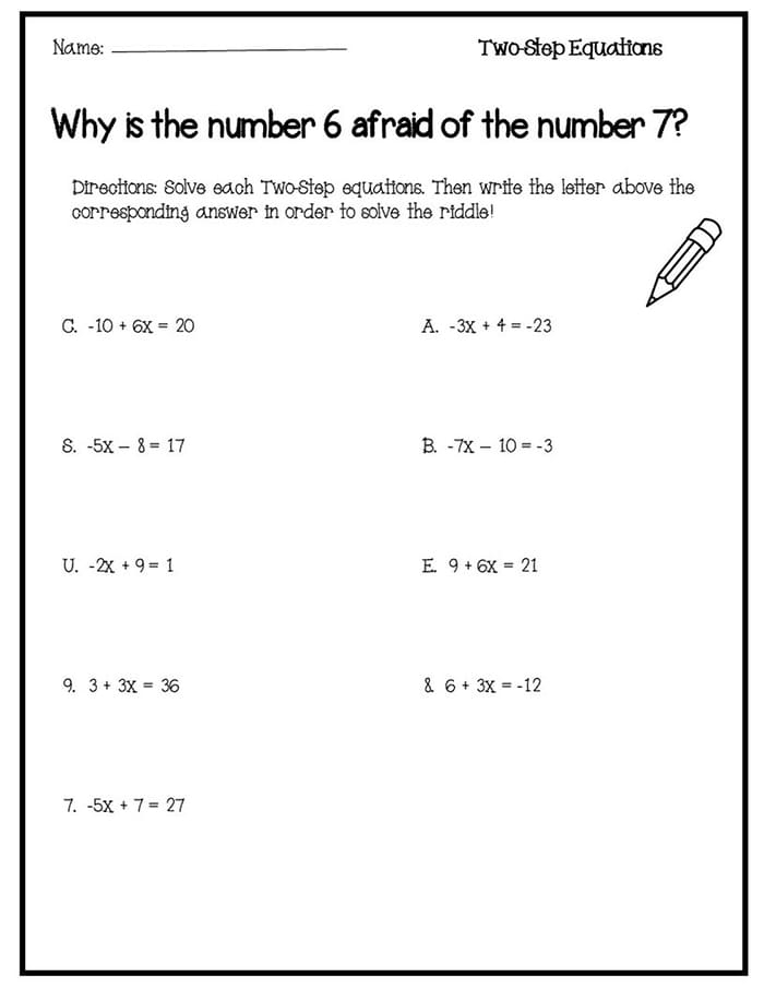 Printable Multi Step Equation Worksheet Quiz Free Download And Print 