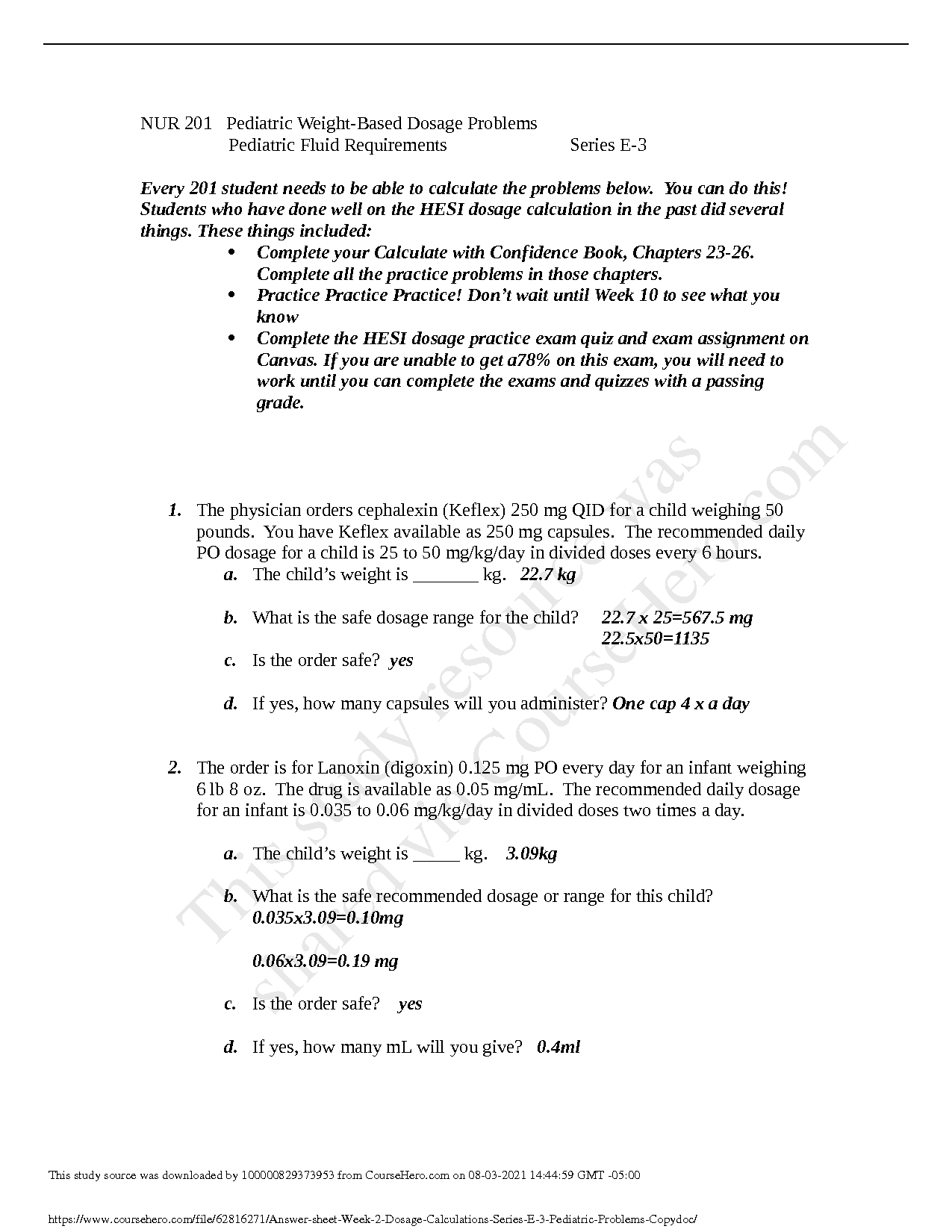 dosage calculation practice worksheets