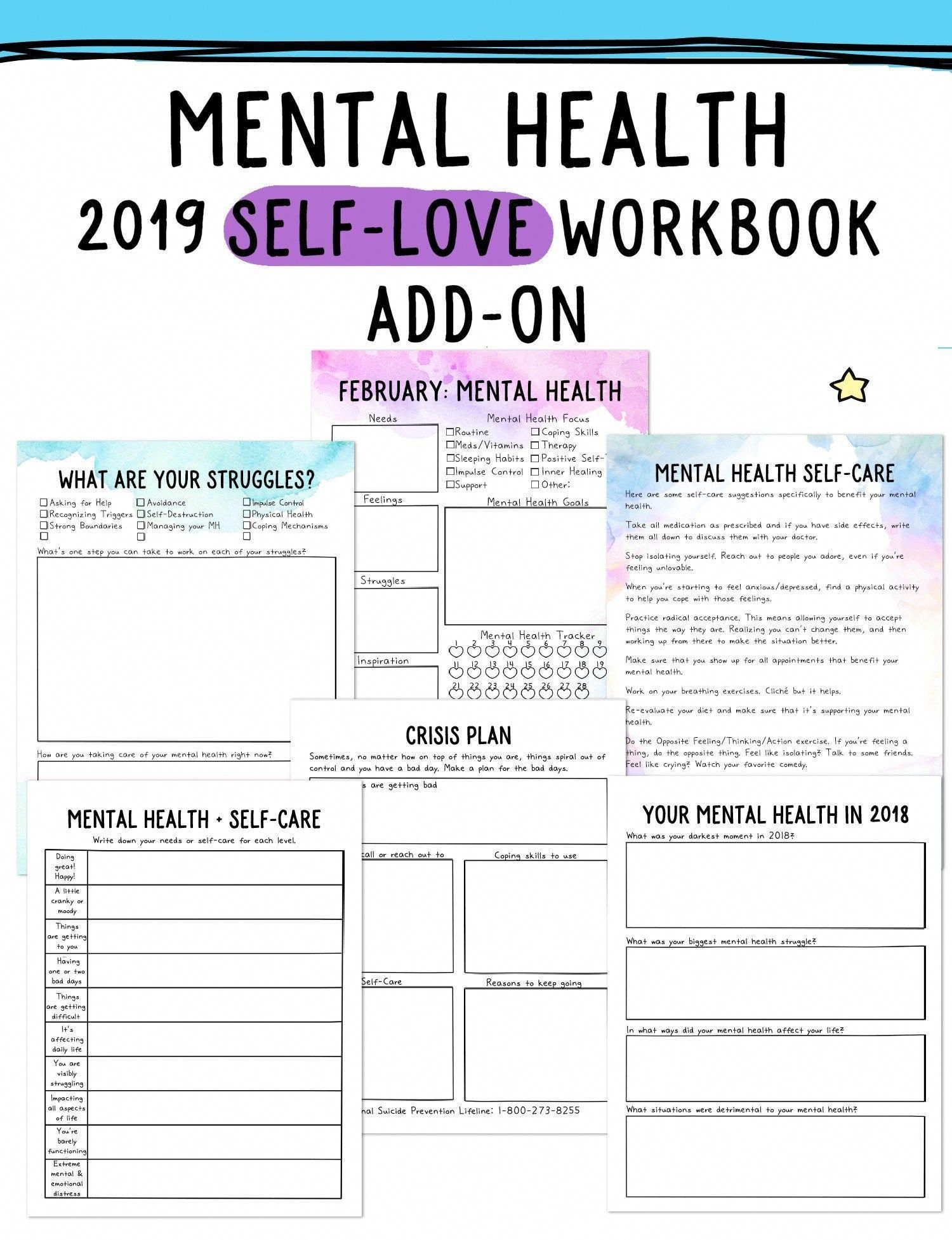 printable self care plan worksheet pdf