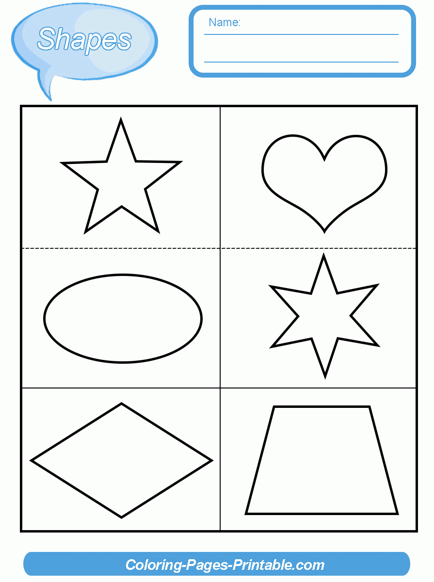 free printable shapes worksheets
