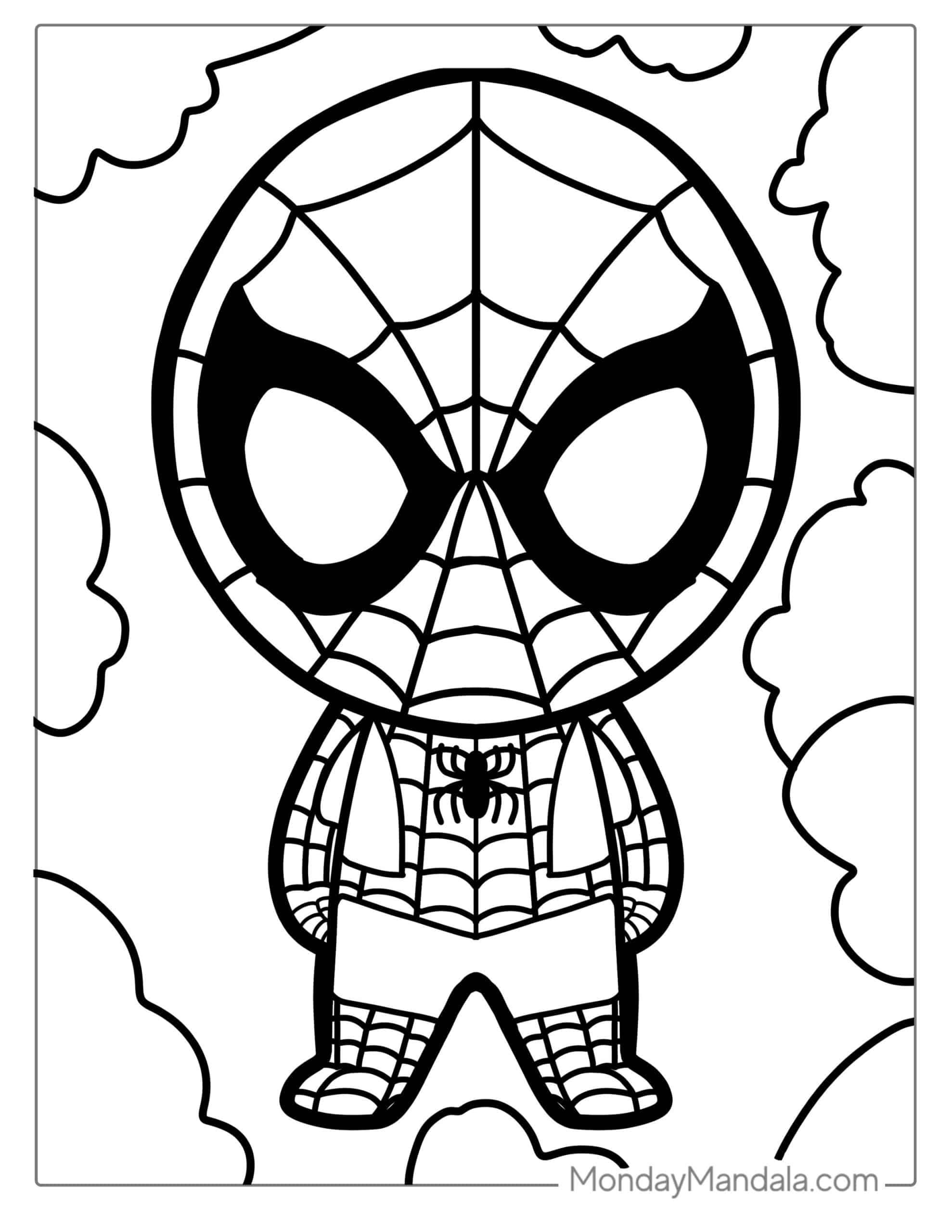 Spiderman Color Pages Printable