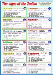 Printable Zodiac Signs Worksheet Pdf