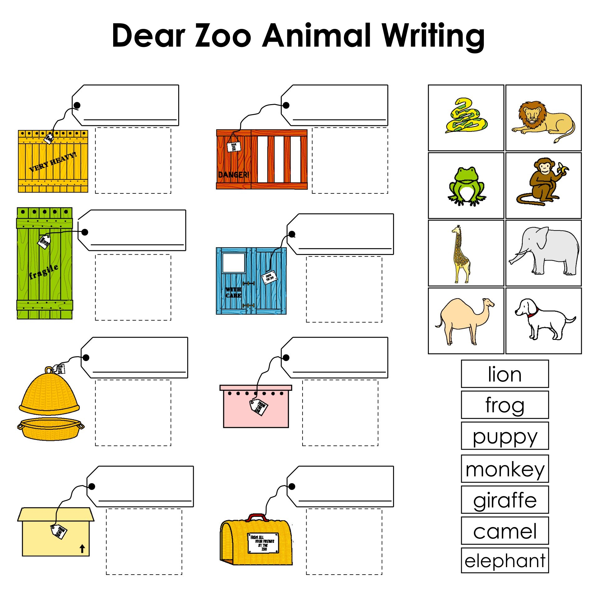 printable zoo craft