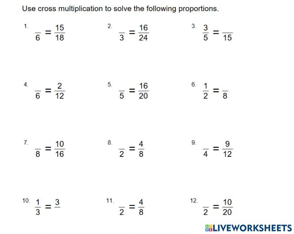 Proportions Worksheets Worksheets Library