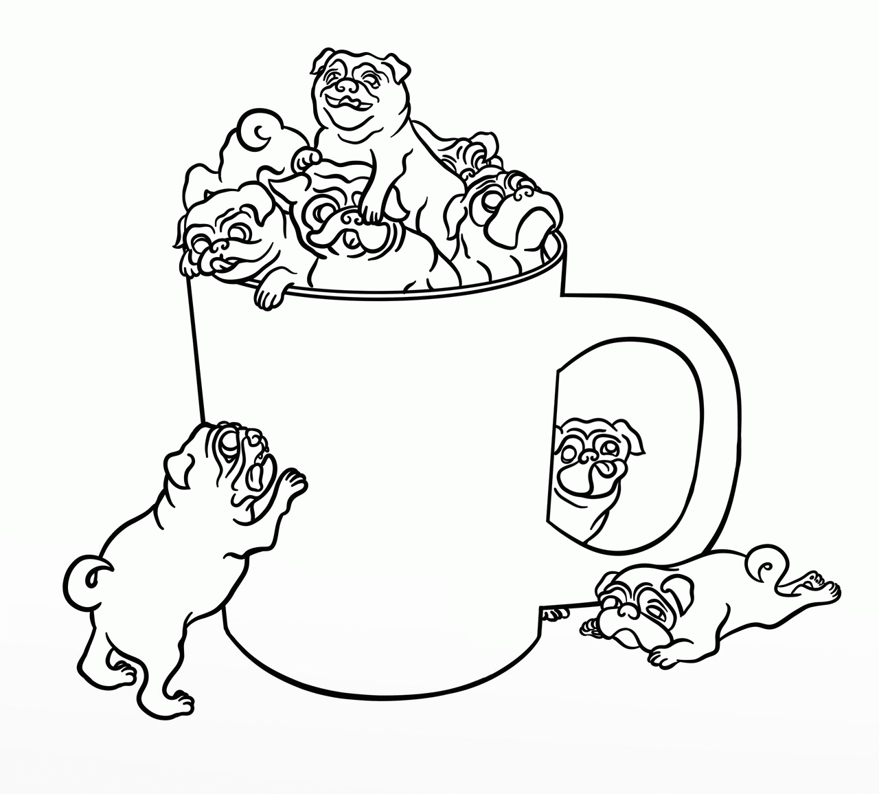 Pug Coloring Pages Printable Coloring Home