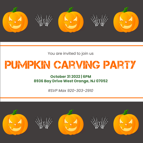 pumpkin carving party invitations templates free