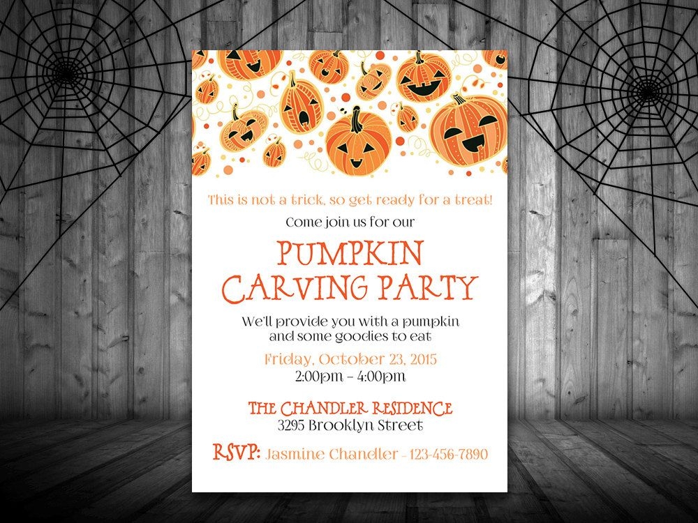Pumpkin Carving Party Invitations Templates Free