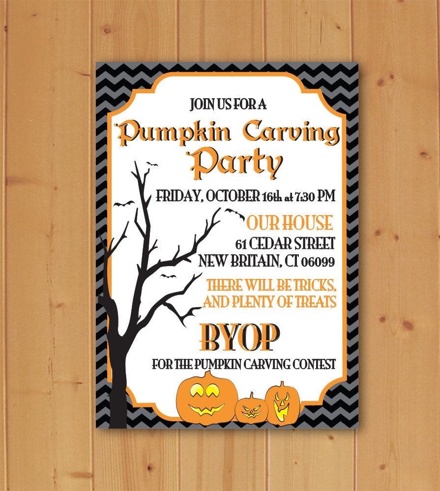 Pumpkin Carving Party Invitations Templates Free