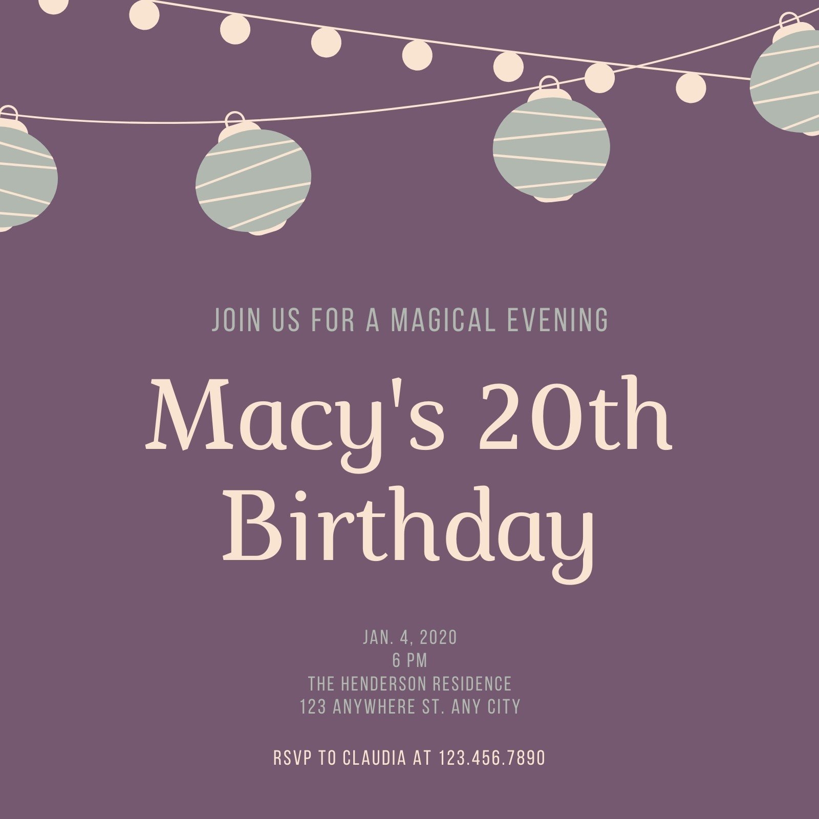 20th birthday invitation templates free