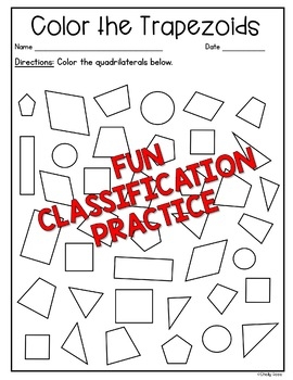 quadrilateral classification worksheet