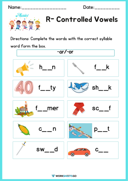 R Controlled Vowels Worksheets WorksheetsGO
