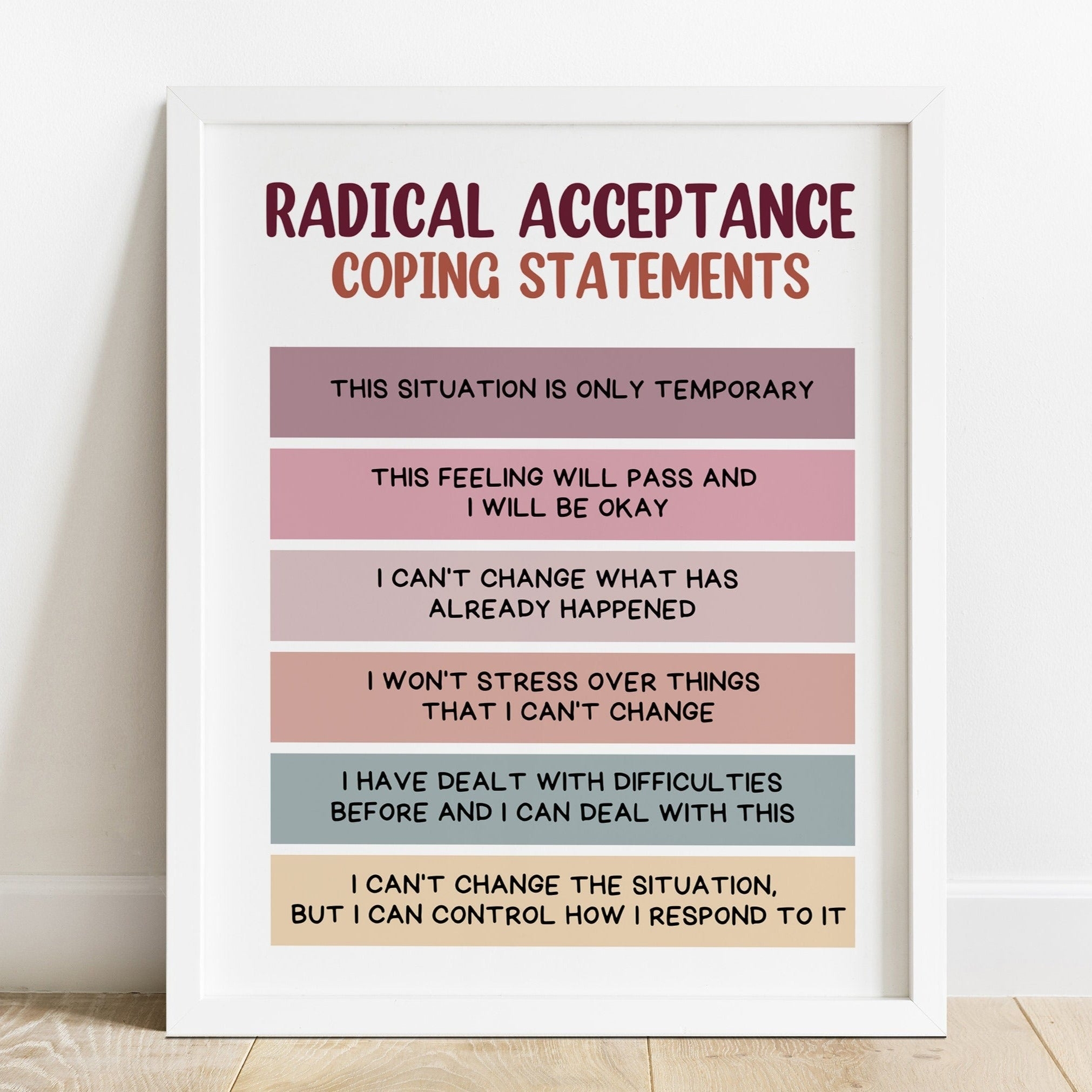 Radical Acceptance Coping Statements Worksheets Library