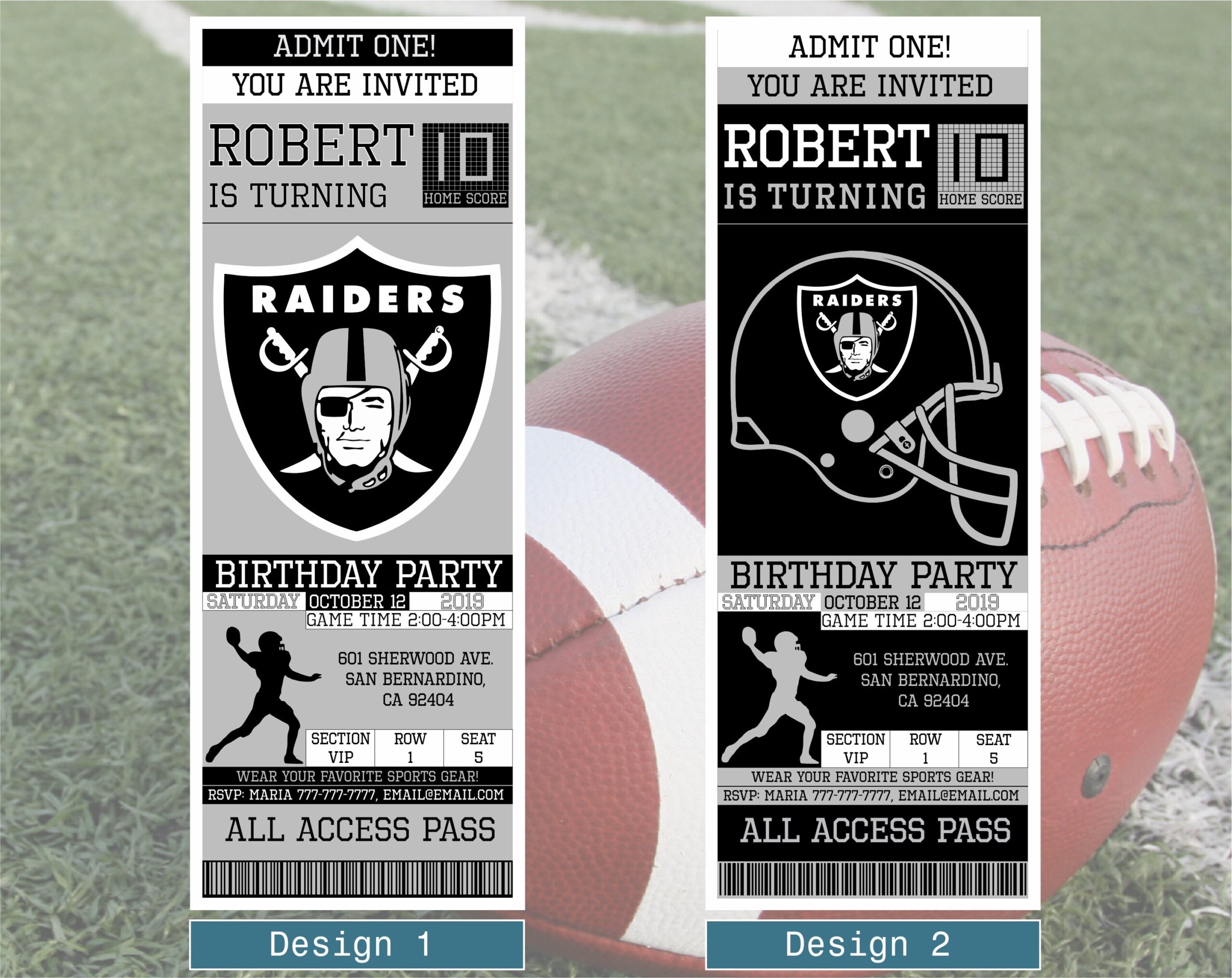 Raiders Invitation Template Free