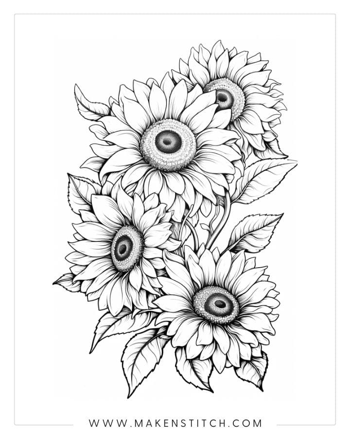 Realistic Flower Coloring Pages Best Flower Site