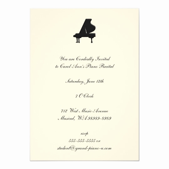 Recital Invitation Template Free Unique Piano Recital Invitation