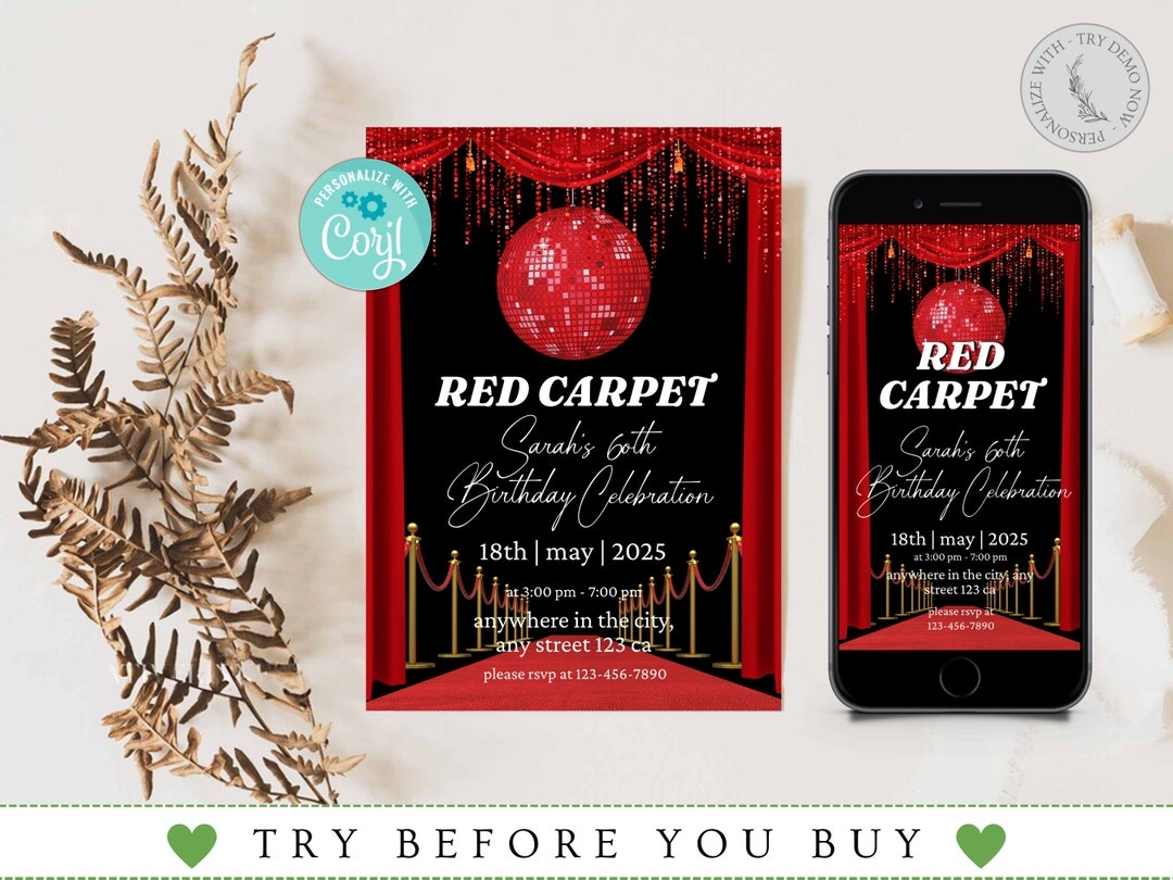 red carpet invitation template