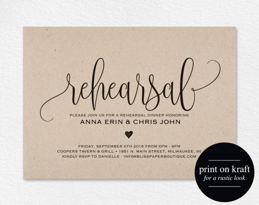 Rehearsal Dinner Invitation Rehearsal Dinner Invitation Template 