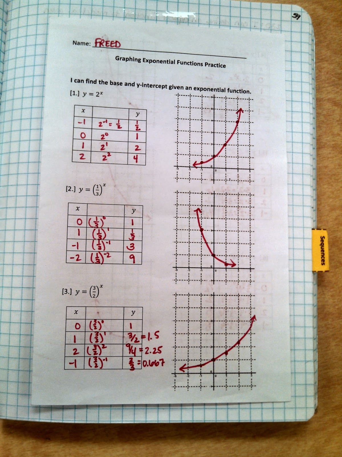 Restructuring Algebra Exponential Functions Worksheets Library