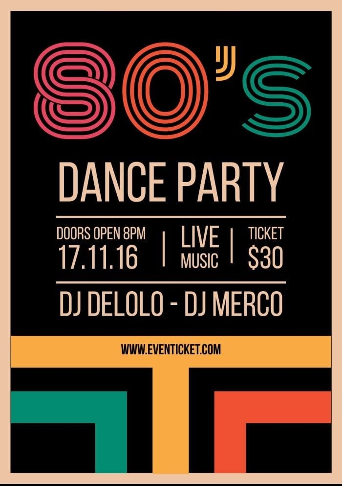 Retro 80 39 s Dancing Party Invitation In 2024 Dance Party Invitations
