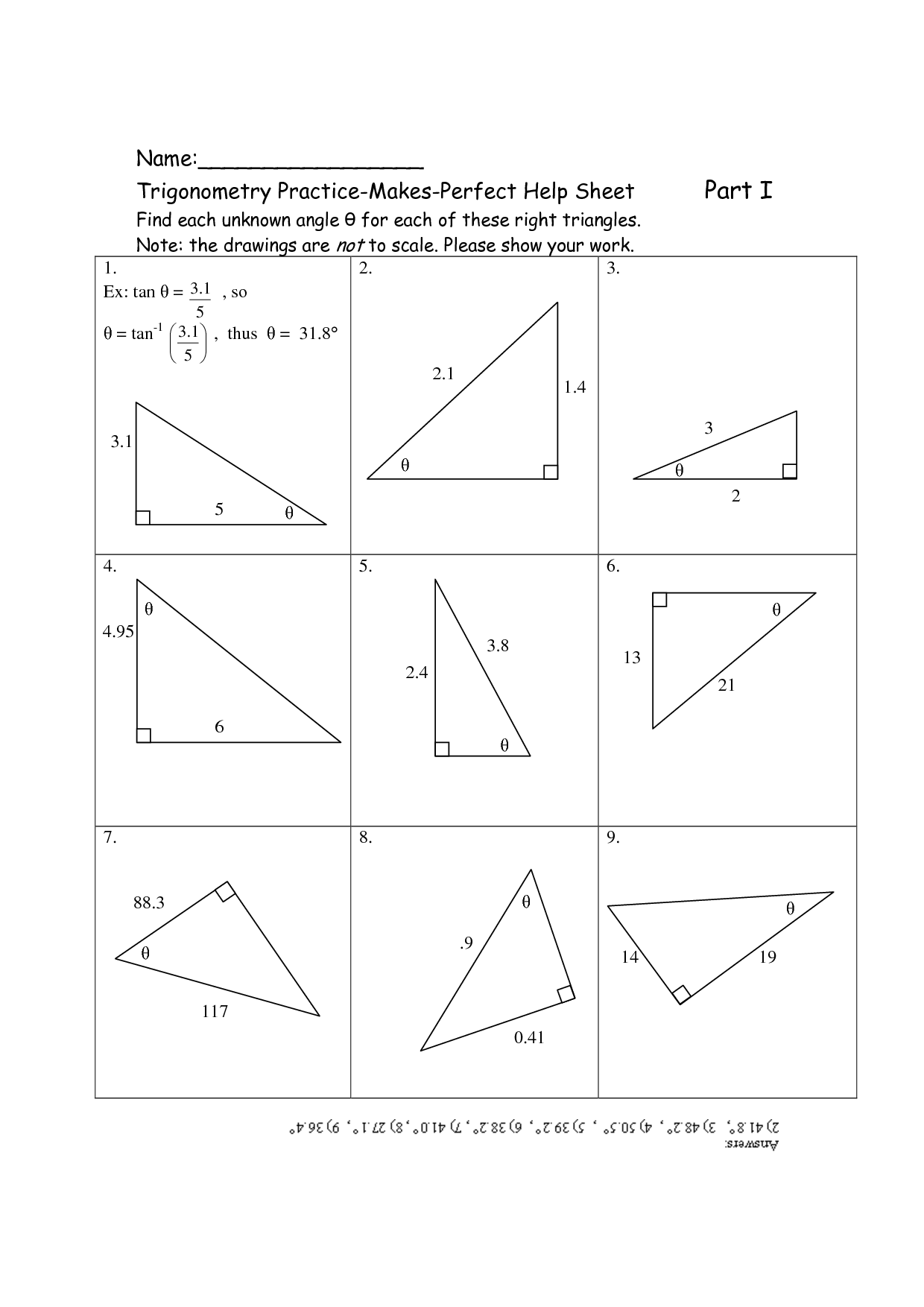 Right Triangle Trigonometry Worksheet Answers Ame my id