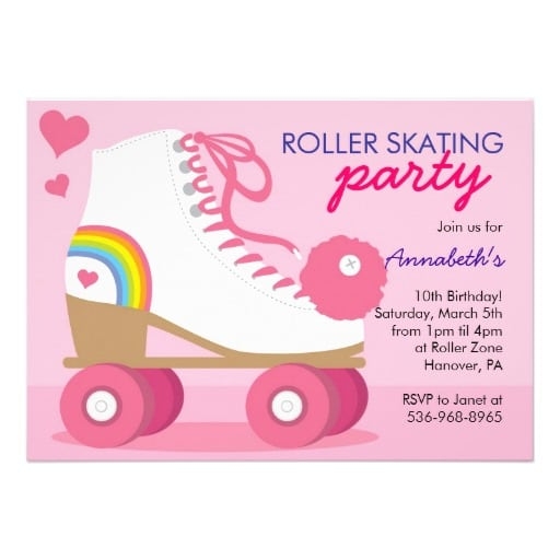 Roller Disco Party Invitation Template