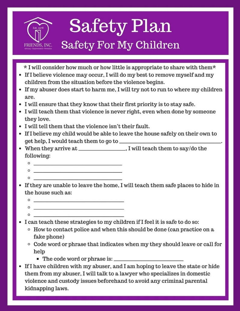safety plan worksheet