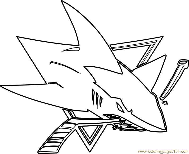 San Jose Sharks Logo Coloring Page For Kids Free NHL Printable 
