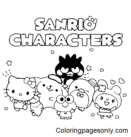 Sanrio Characters Coloring Page Free Printable Coloring Pages
