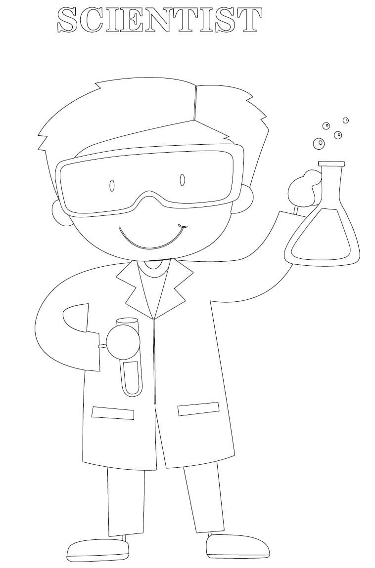 Scientist Coloring Page