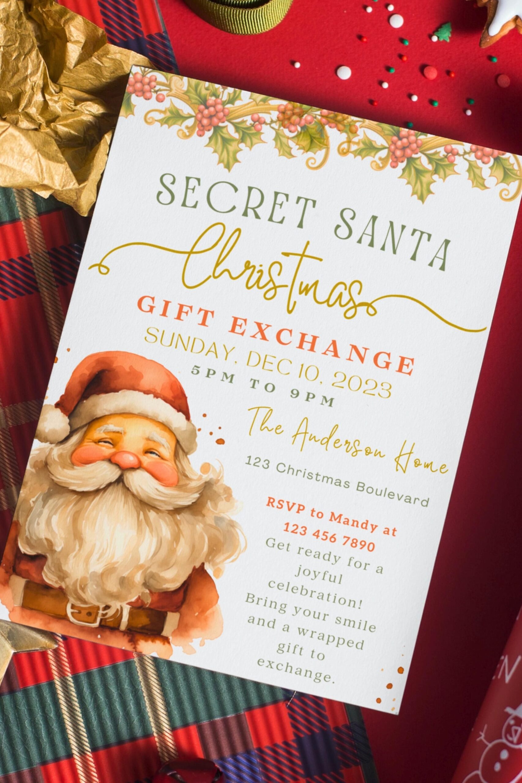 secret santa invitation template