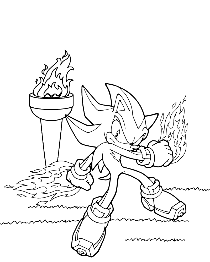 Shadow Sonic Coloring Page