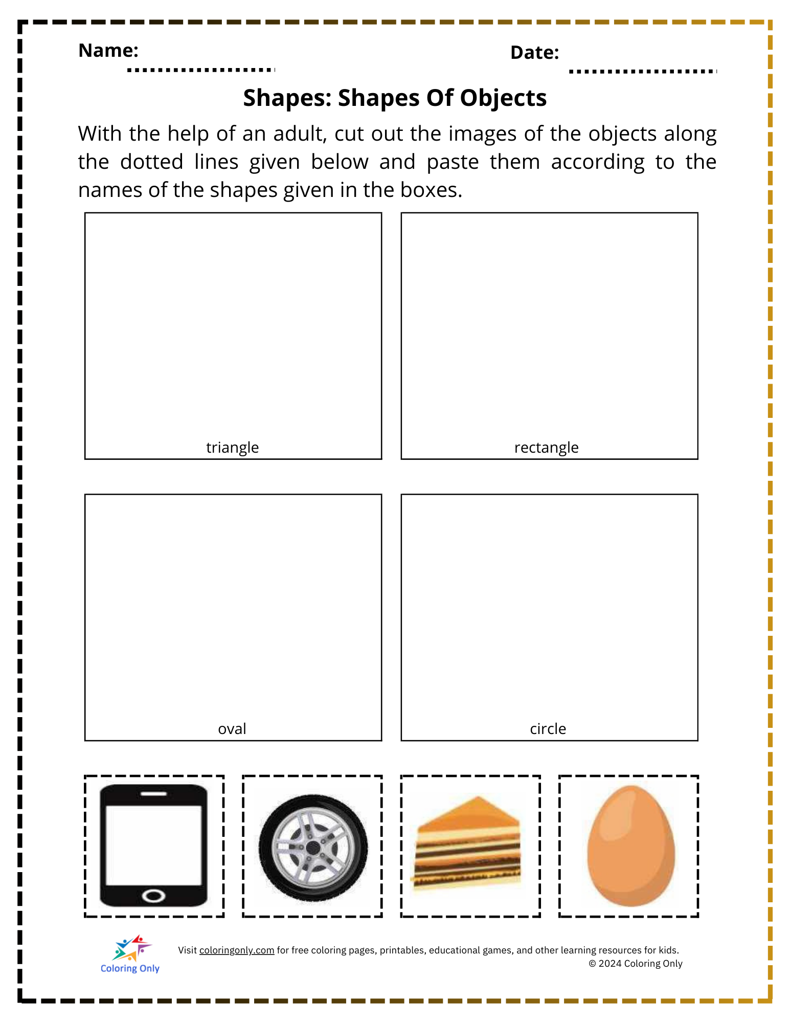 printable worksheet shapes