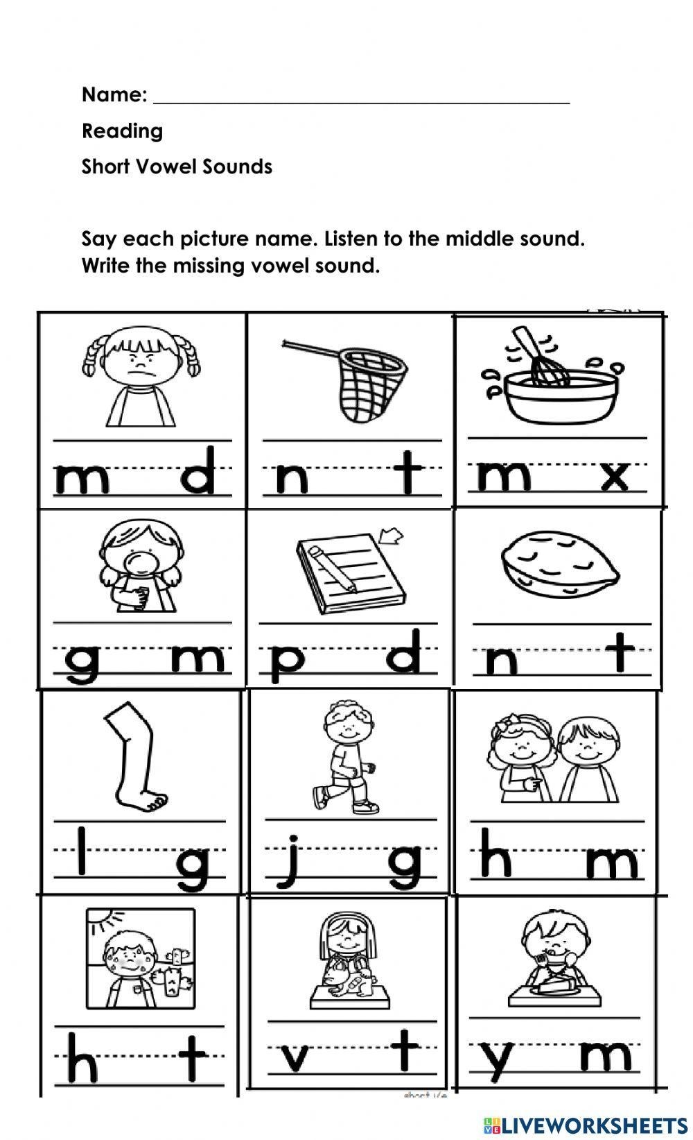 Short Vowel Sounds Worksheets And Game Teaching Resources 