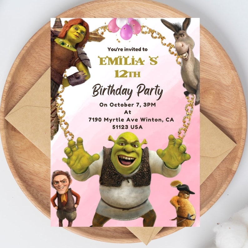 shrek party invitation template