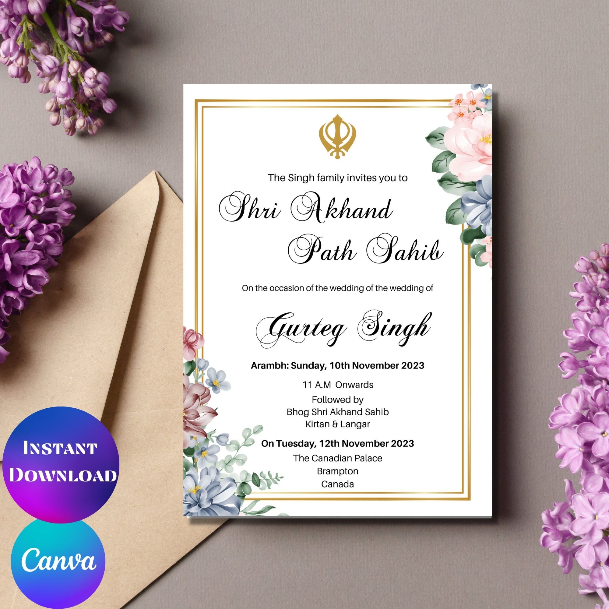 akhand path invitation template