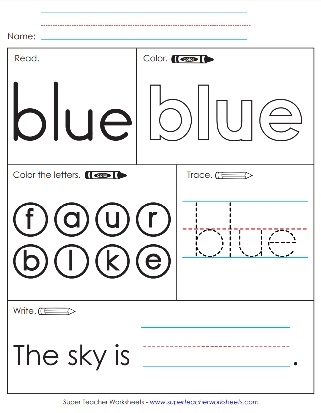 Sight Word Blue Worksheets Worksheets Library