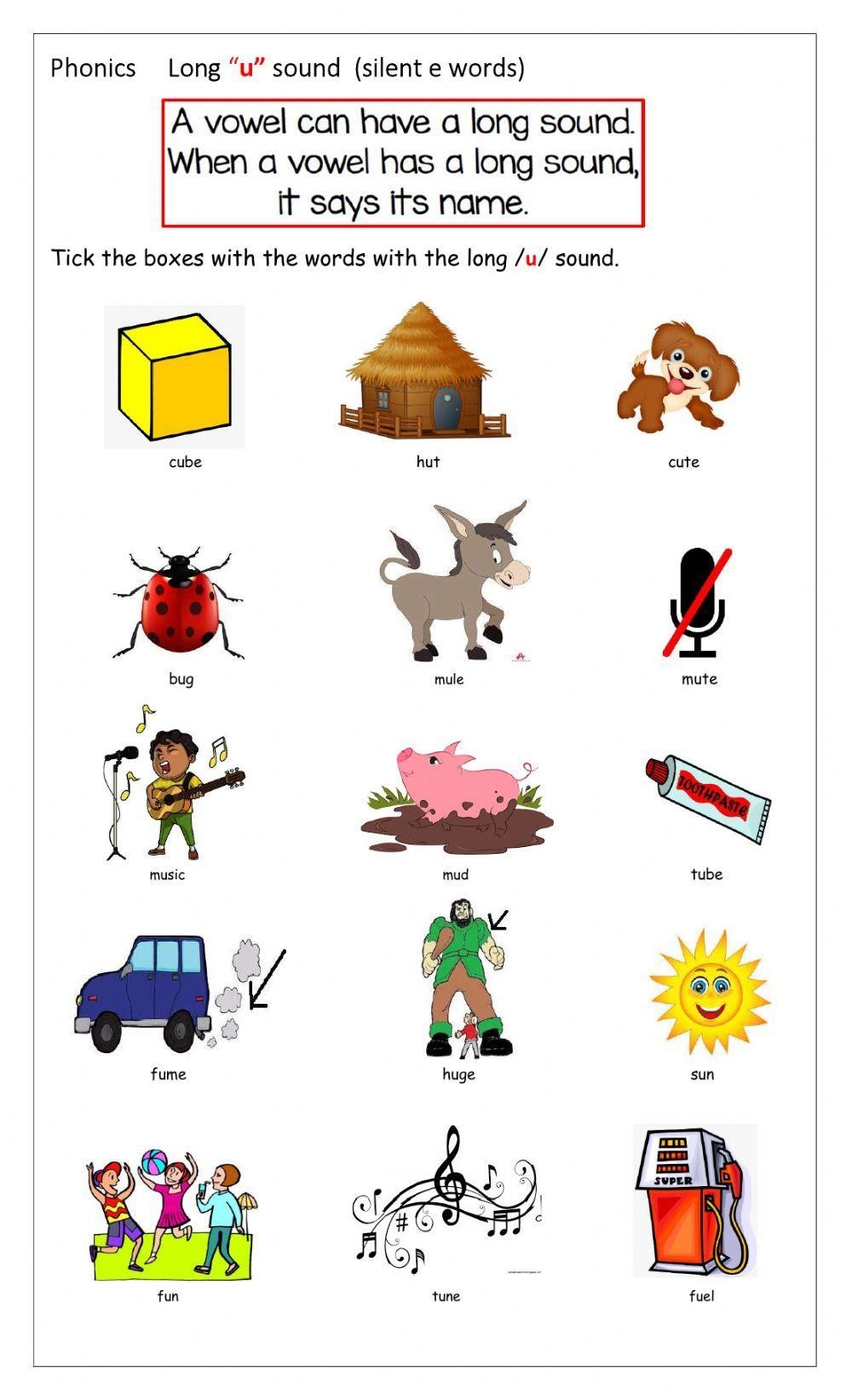 Silent E Long U Sound Worksheet Live Worksheets Worksheets Library