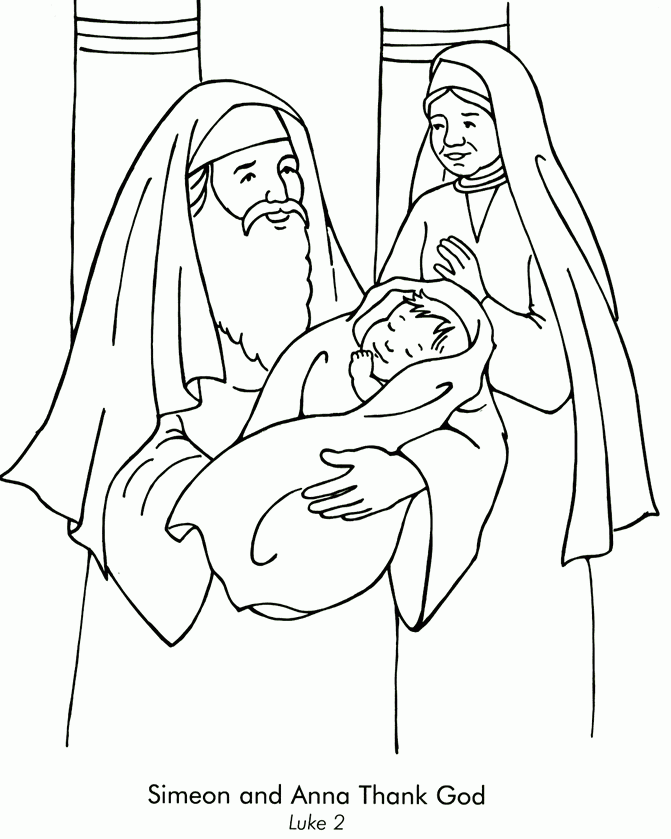 Simeon And Anna Coloring Page Coloring Home