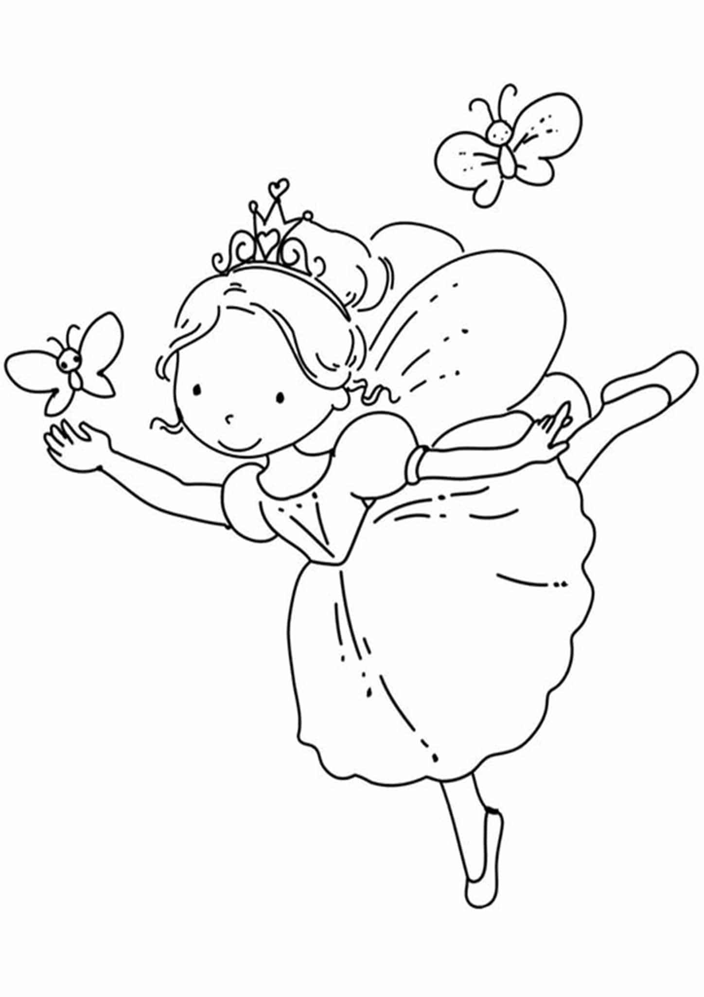 Simple Fairy Coloring Pages