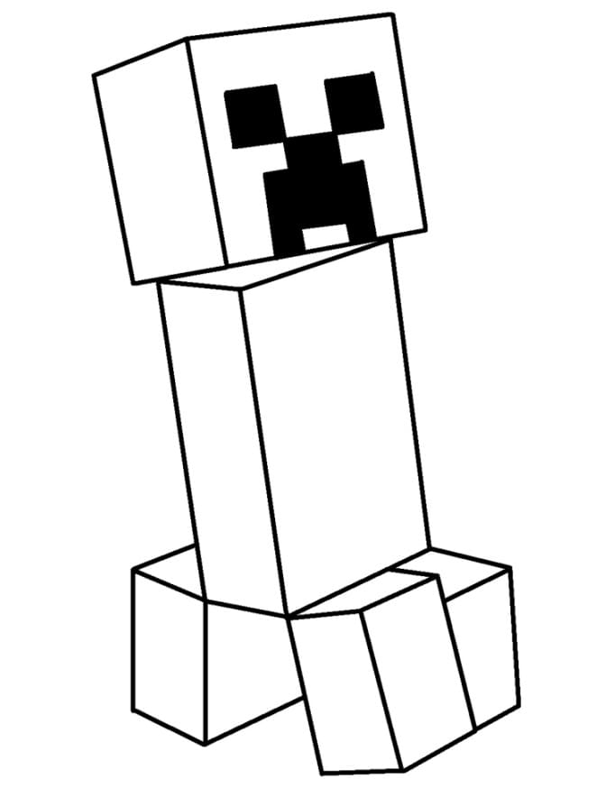 Simple Minecraft Creeper Coloring Page Free Printable Coloring Pages